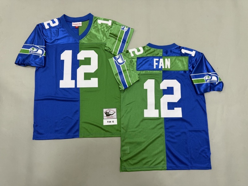 Men 2025 Seattle Seahawks #12 Fan blue green Throwback Limited NFL Jersey style 001->seattle seahawks->NFL Jersey